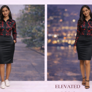 The Crimson Poise Dress