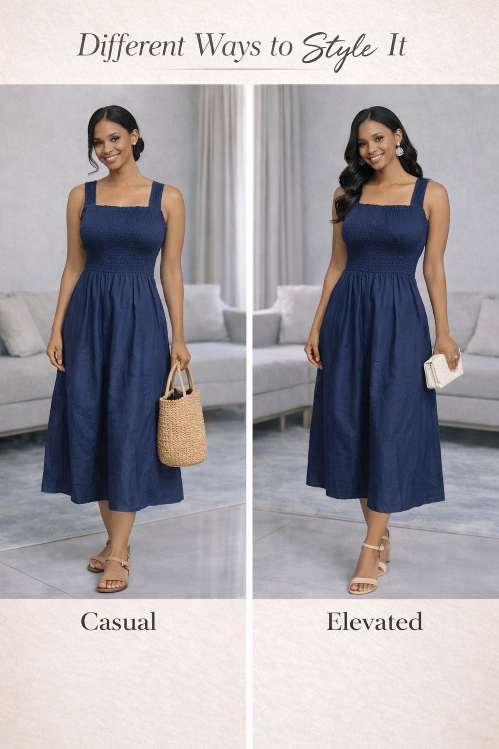 The midnight breeze midi dress