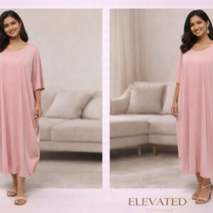 The blush ease midi dress