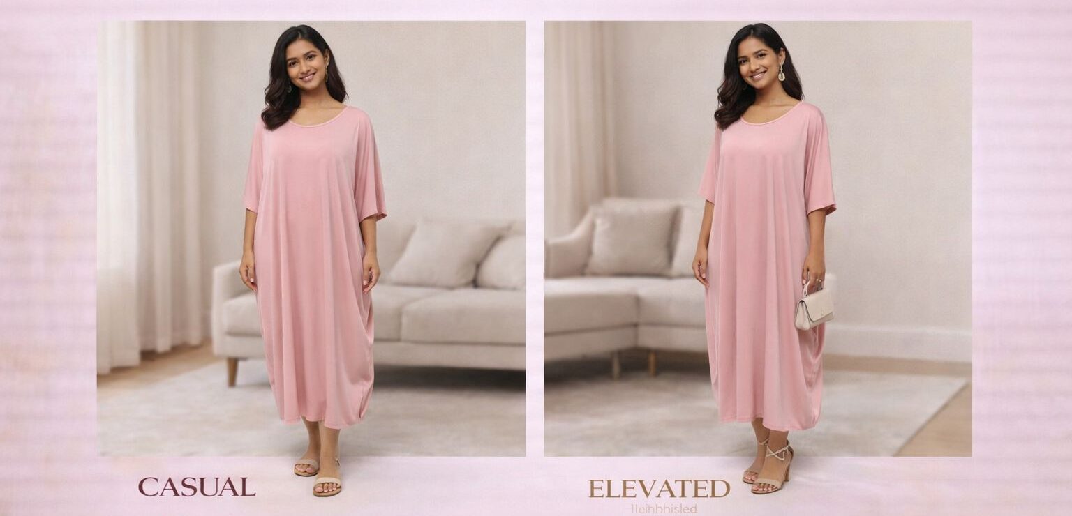 The blush ease midi dress