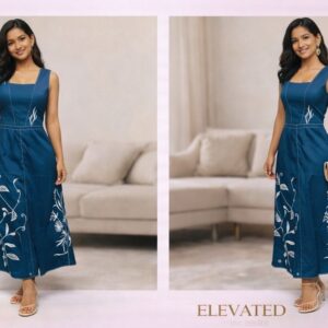 The Azure Bloom Midi Dress