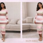 The blush stripe midi dress