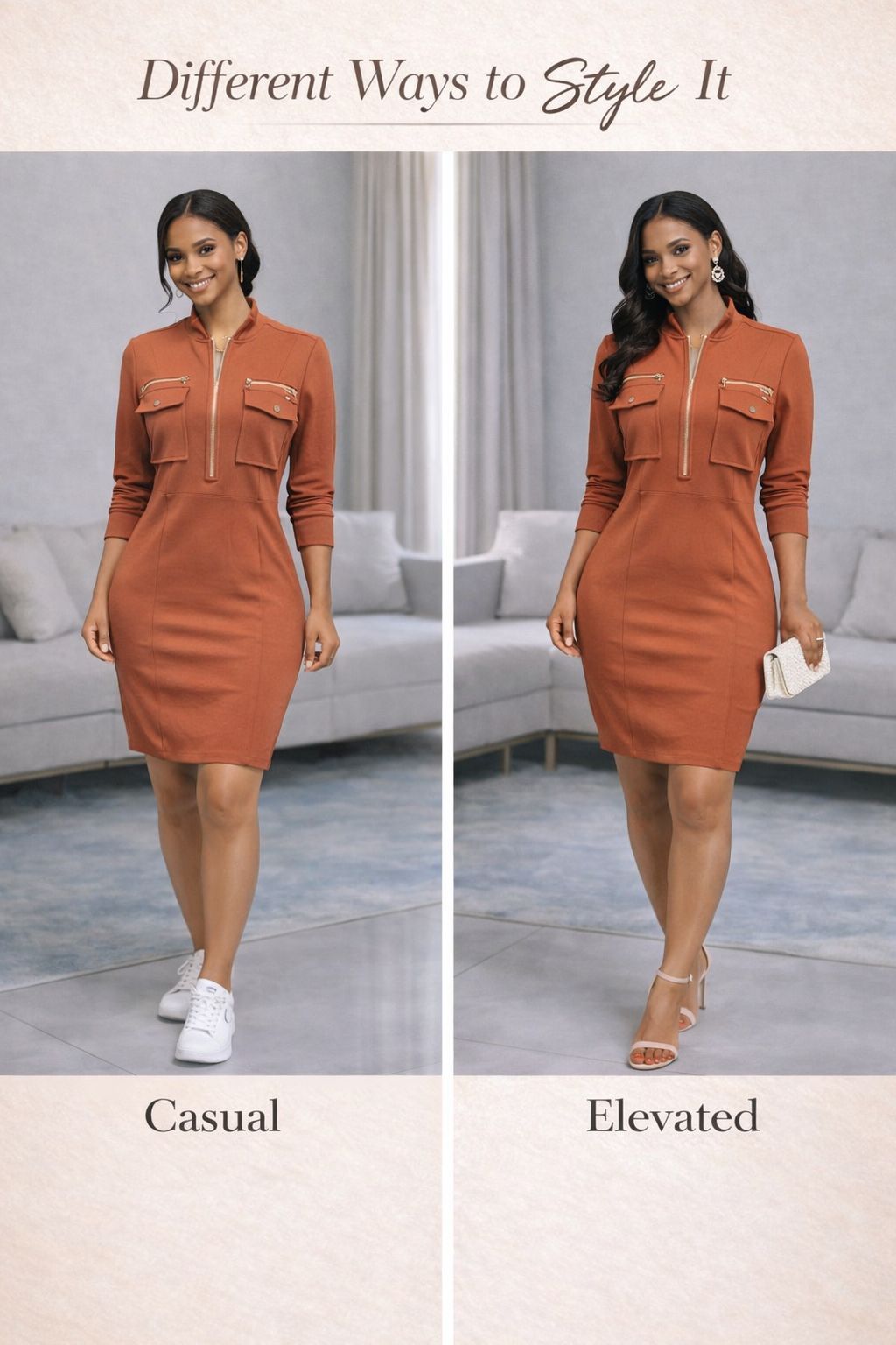 The terra zip-front dress