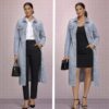Denim trench coat