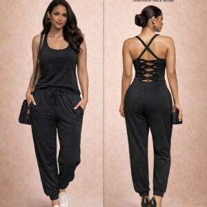 The lace-up luxe set