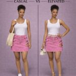 The pink pop denim skirt-shorts