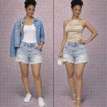 The weekend distressed denim shorts
