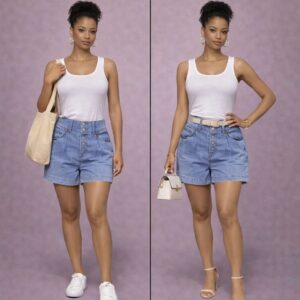 The city day denim shorts