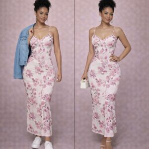 The blush bloom maxi dress