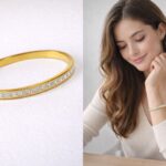 The Aurora gold pave Bangle Bracelet