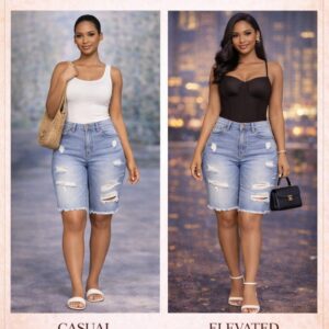 Downtown distressed shorts