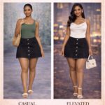 Classis black denim skirt