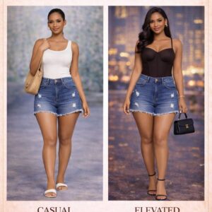 Midnight denim shorts