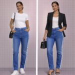 The side stripe denim pants