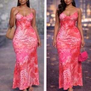 The rose flame maxi dress