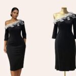 Noir grace midi dress