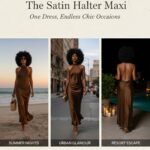The satin halter maxi dress