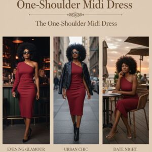 One shoulder midi dress