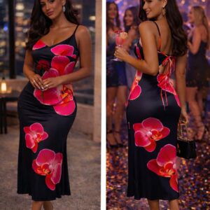 The night bloom midi dress