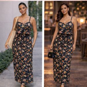 The autumn bloom maxi dress