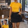 Mustard top & skirt set