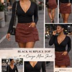 Black top & Cargo skirt