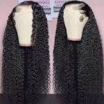 Black, Curly lace frontal wig