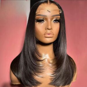 Black, lace frontal wig