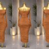 Mocha sculpt midi dress