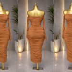 Mocha sculpt midi dress
