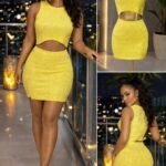 Two piece skirt set (yellow)