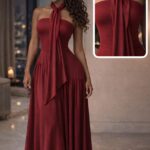 Soft flow maxi dress & scarf