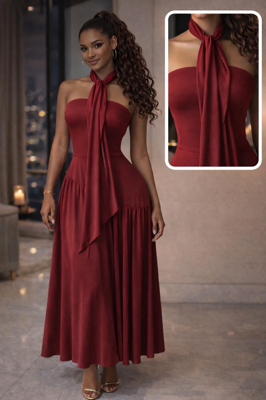 Soft flow maxi dress & scarf