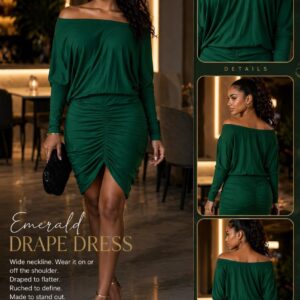 Emerald drape dress