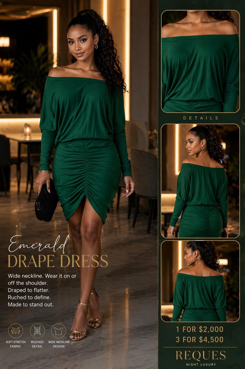 Emerald drape dress