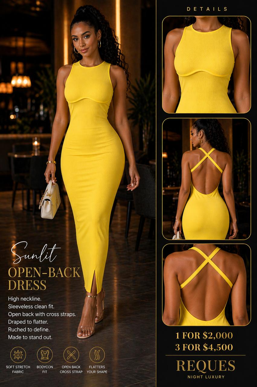 Sunlit open-back dress