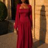 Wine grace maxi dress