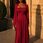 Wine grace maxi dress