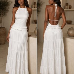 White gown maxi dress