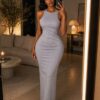 Grey sculpt maxi dress