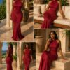 Red desire maxi dress