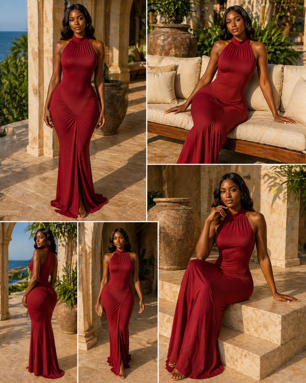 Red desire maxi dress