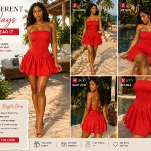 Strapless ruffled dress