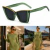 Cat eye fashion glasses - green