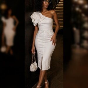 Fine wine off the shoulder dress