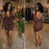 Bronze hour mini dress