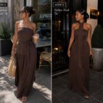 After dark Mocha maxi dress
