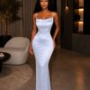 Blue pearl slip gown