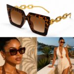 Luxury oversize glasses - leopard print