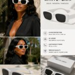 Rectangle fashion glasses – White